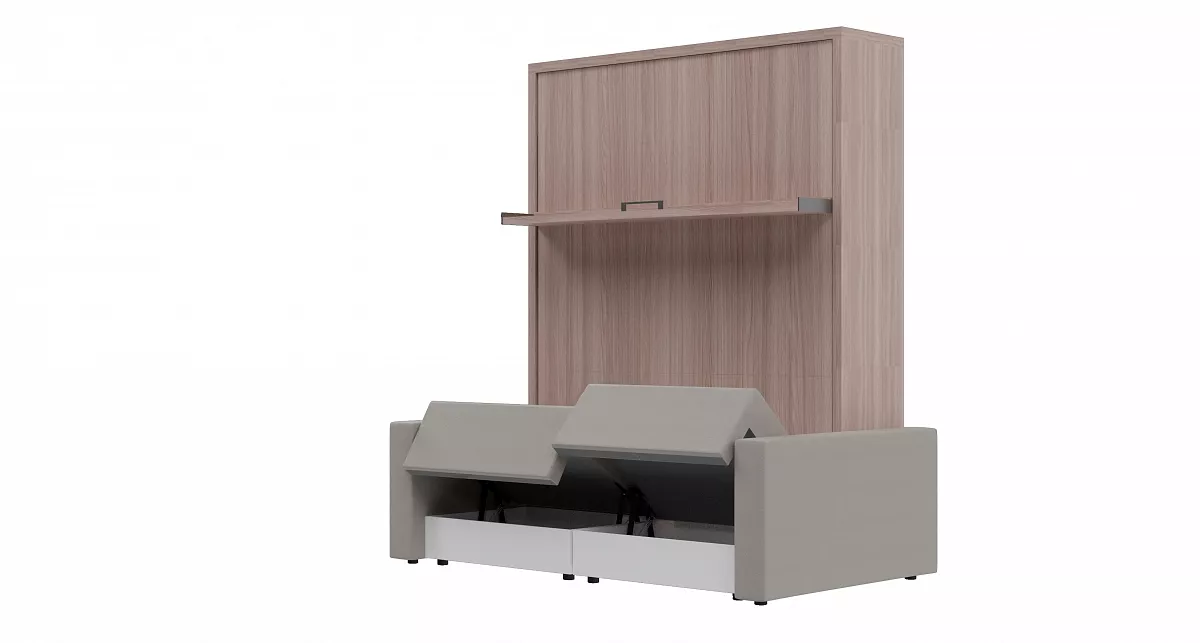 Шкаф кровать-трансформер с диваном и пуфом Smart 1