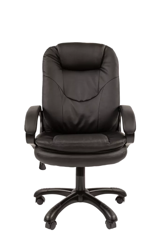Кресло для руководителя CHAIRMAN 668 с высокой спинкой и подголовником черный