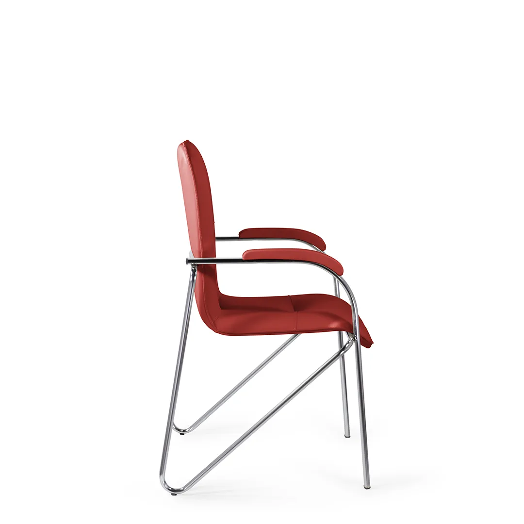 Конференц кресло Самба soft / хром Z29 красный