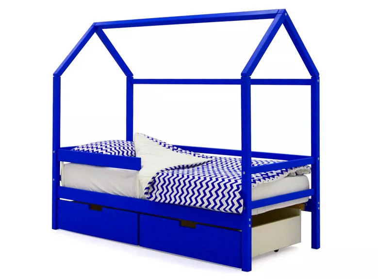 Кровать-домик с крышей Svogen синий