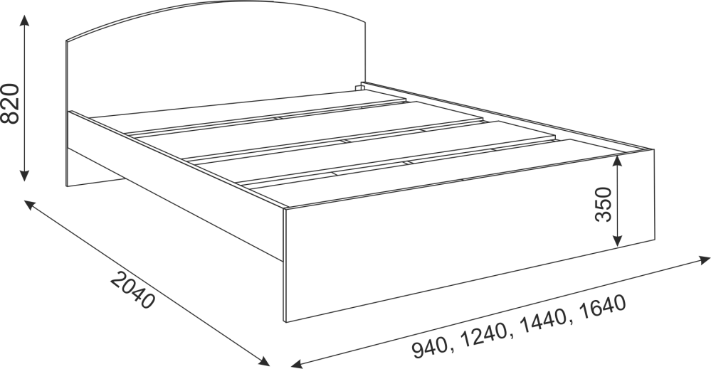 Кровать Веста 160 см Дуб Млечный