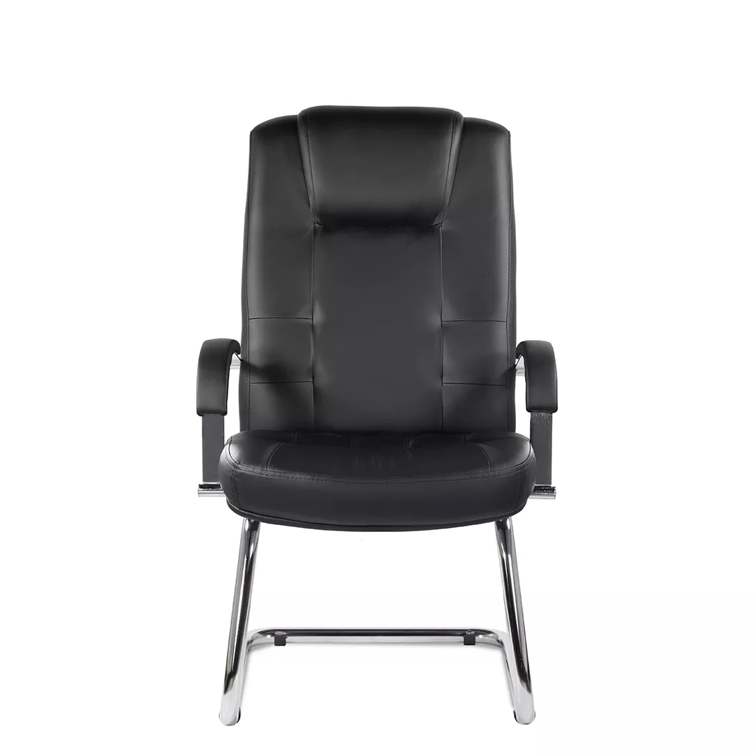 Кресло на полозьях Кендо К-41 В/п хром экокожа S черный