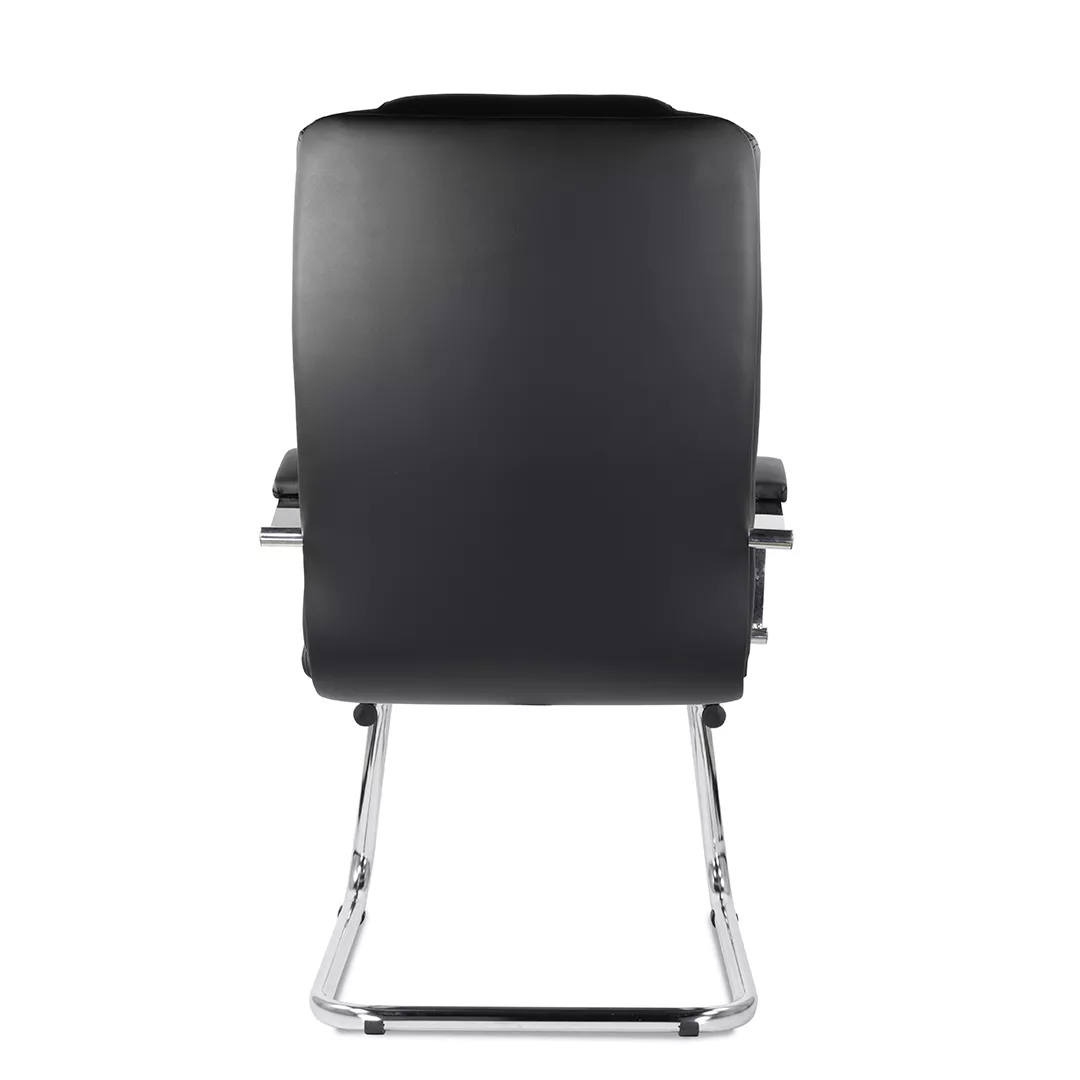 Кресло на полозьях Кендо К-41 В/п хром экокожа S черный