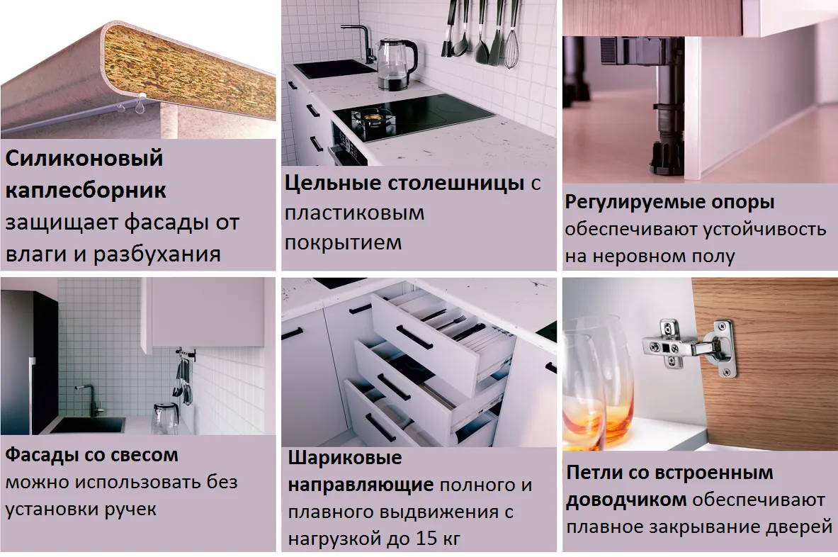 Кухонный гарнитур Антрацит 2200х1600 Sanvut