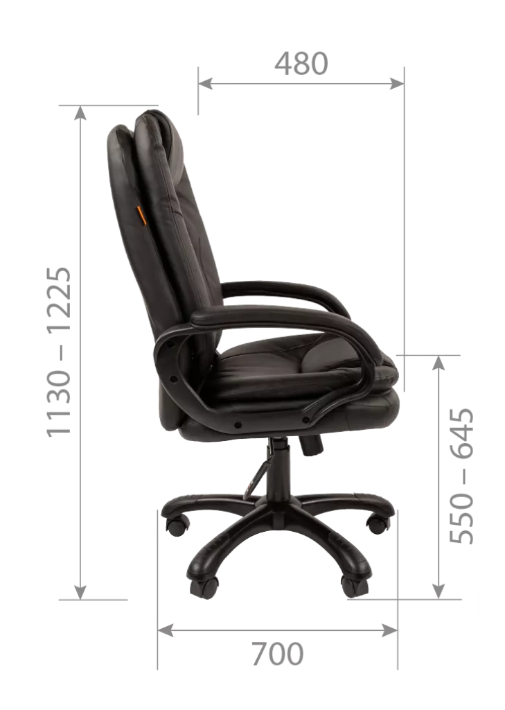 Кресло для руководителя CHAIRMAN 668 с высокой спинкой и подголовником черный