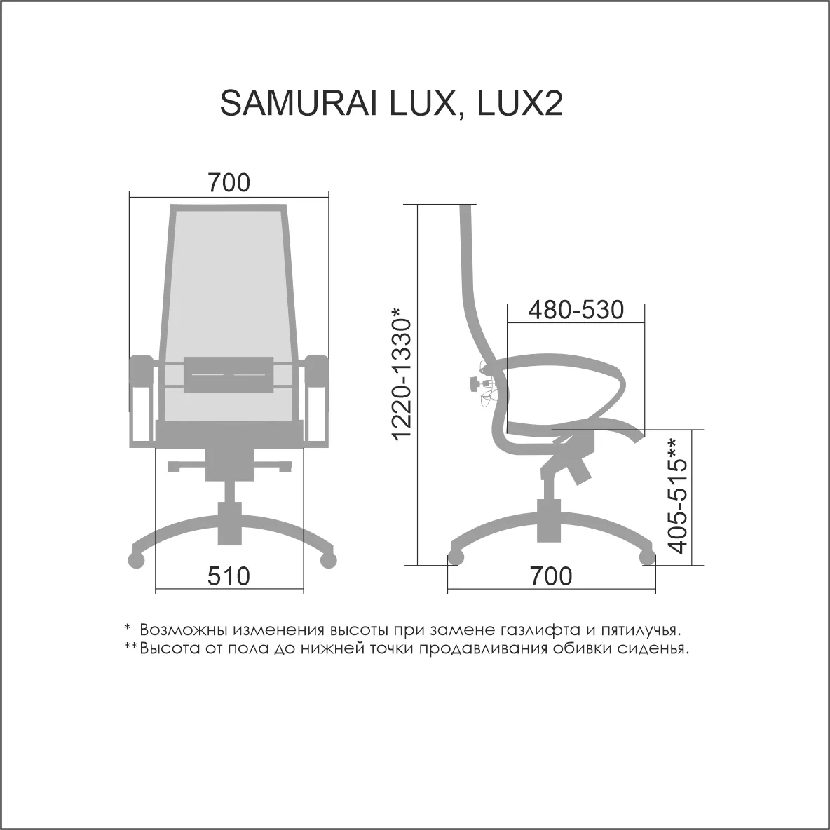 Кресло для руководителя SAMURAI LUX 2 MPES Белый лебедь