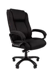 Кресло для руководителя Chairman 410 с высокой спинкой черная ткань до 180 кг