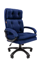 Кресло руководителя усиленное до 150 кг CHAIRMAN 442 велюр синий