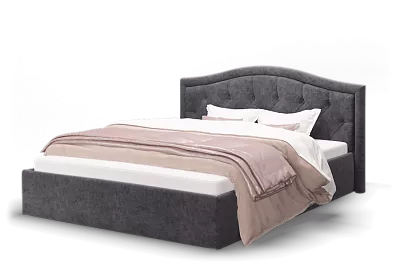 Двуспальная кровать Стелла 160 см ROCK 08 (графит) МЛК
