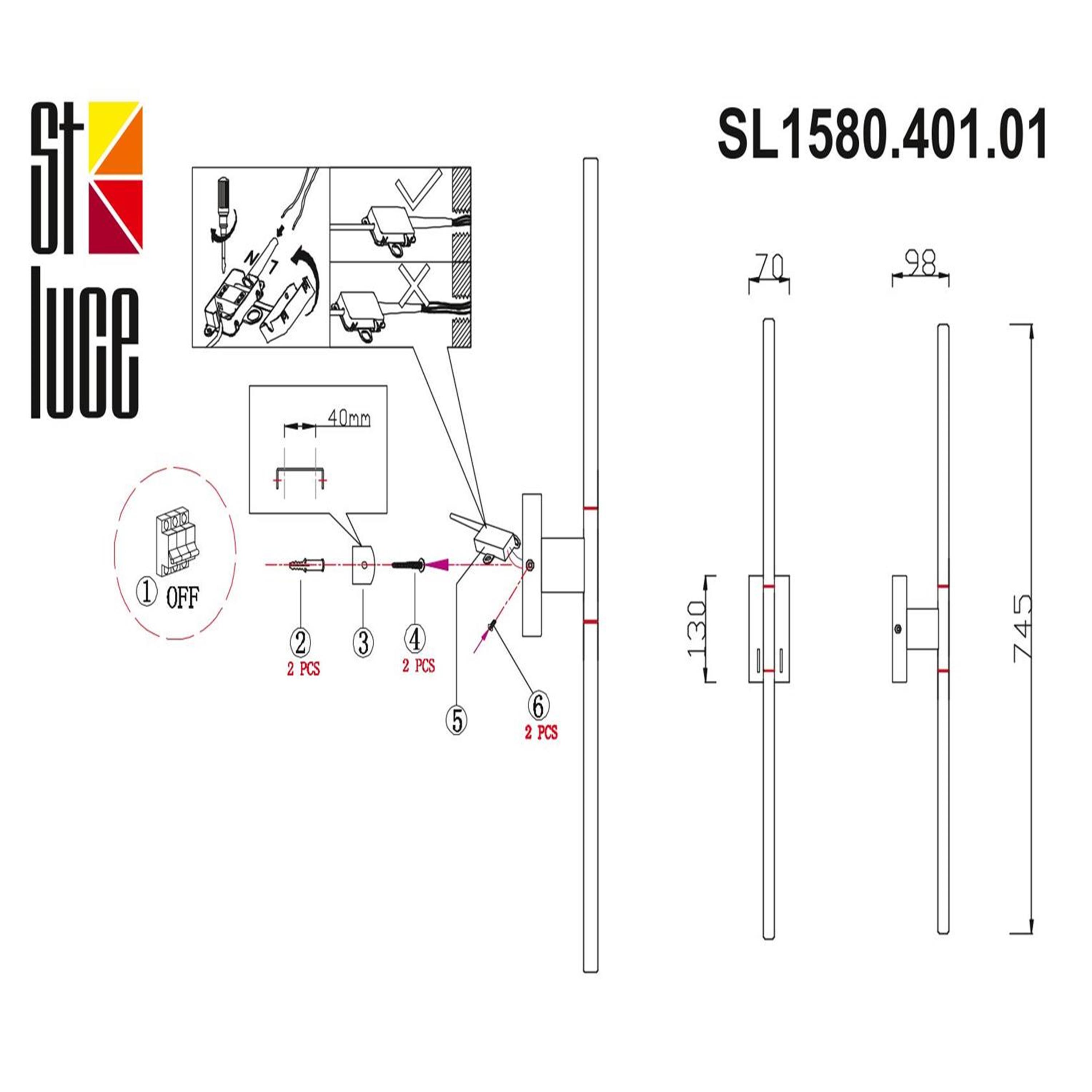 Настенный светильник ST LUCE RALIO SL1580.401.01