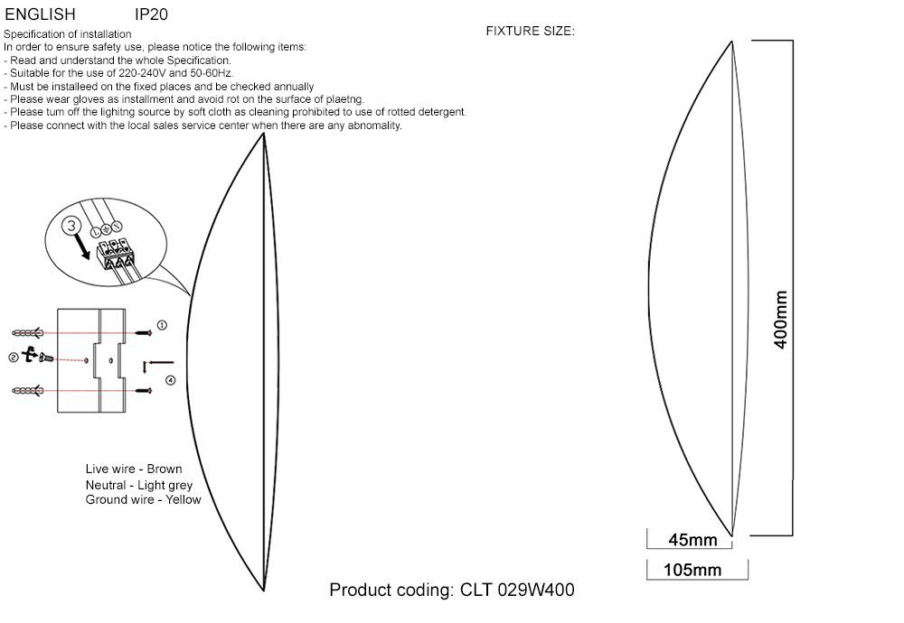 Бра Crystal Lux CLT 029W400 SL