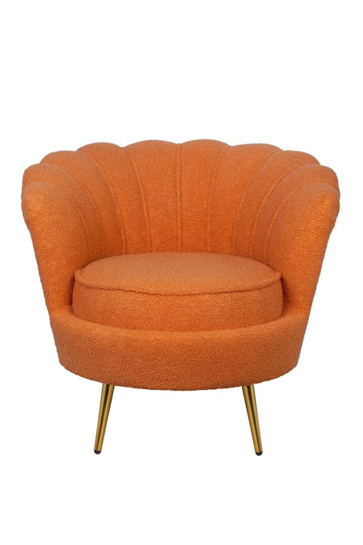 Низкое кресло Pearl Orange Boucle Оранжевый