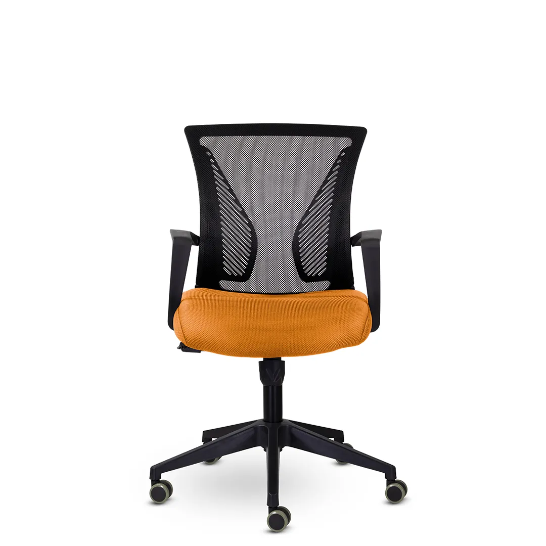 Кресло компьютерное Энжел М-800 черный пластик сетка оранжевый