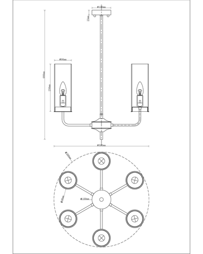 Люстра на штанге Moderli Metric V10020-6P