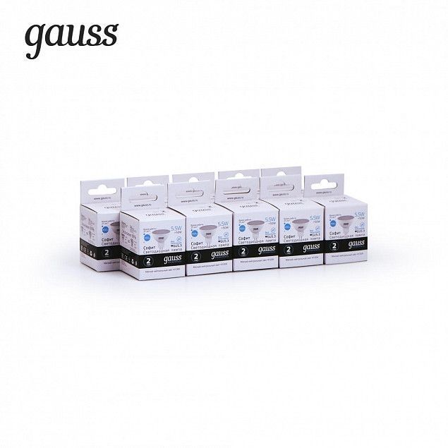 Лампа Gauss Elementary MR16 5.5W 450lm 4100К GU5.3 LED 1/10/100