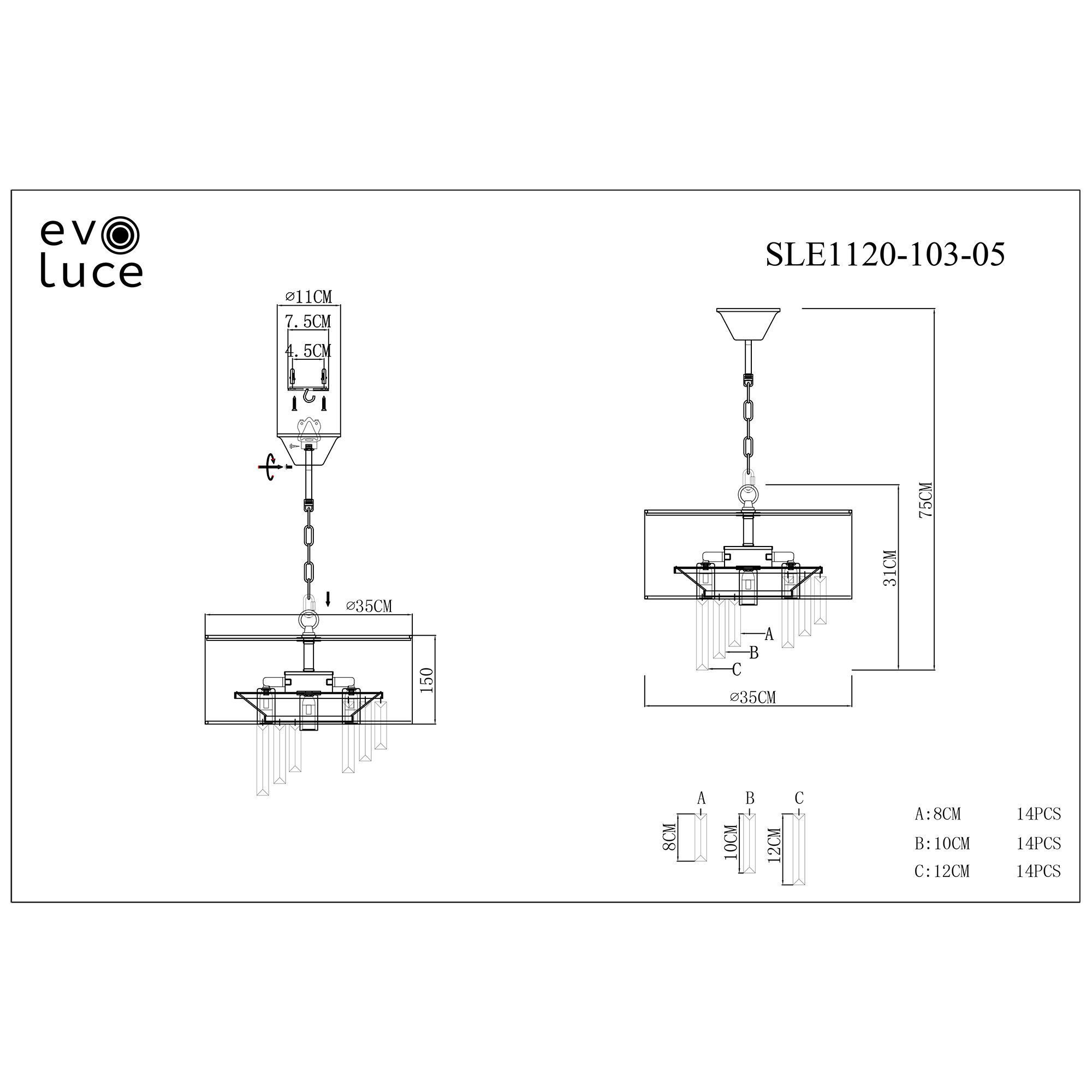 Подвесная люстра EVOLUCE DAHLIA SLE1120-103-05