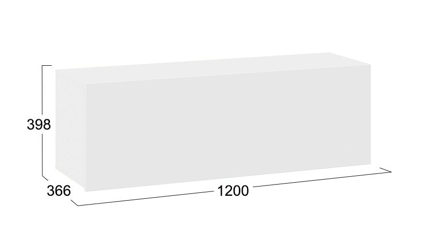 Шкаф навесной Порто белый жемчуг белый софт ТД-393.15.11