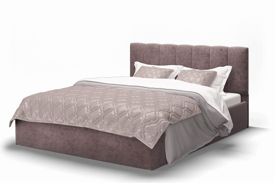 Двуспальная кровать Элен с подъемным механизмом 160 см ROCK 12 (серо-фиолетовый) МЛК