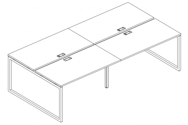 Рабочая станция 240x144x75 на металлокаркасе Юнитекс QUATTRO А4 4 173-2