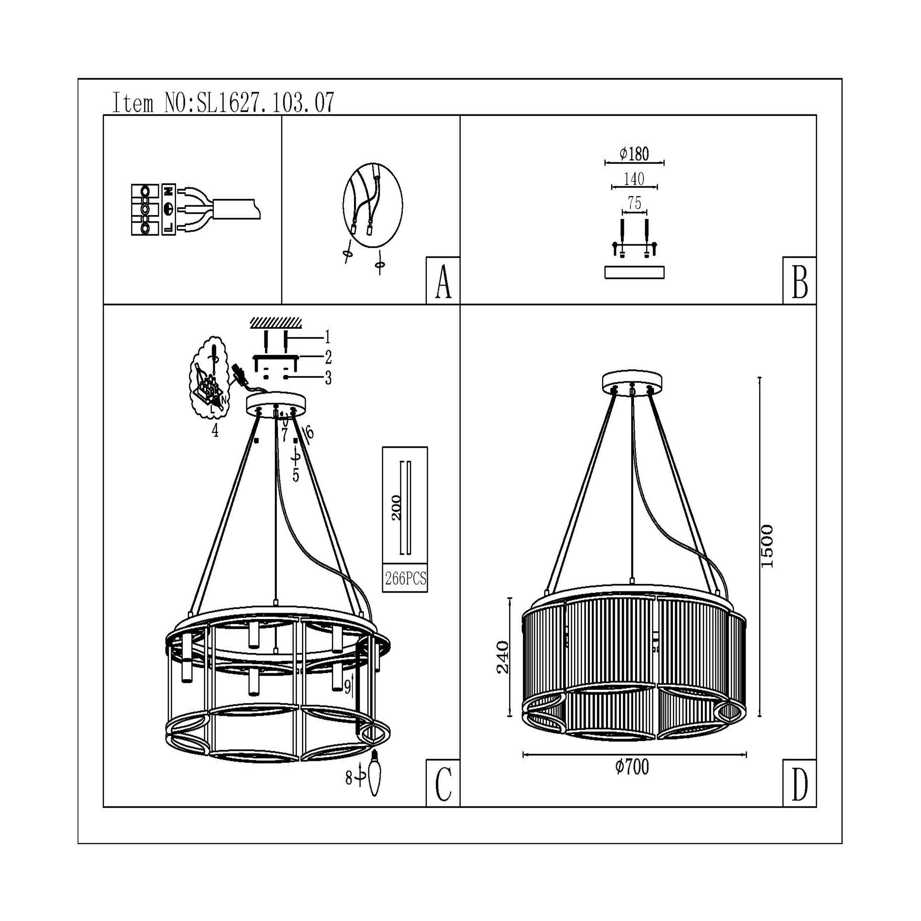 Подвесная люстра ST LUCE Velletri SL1627.103.07