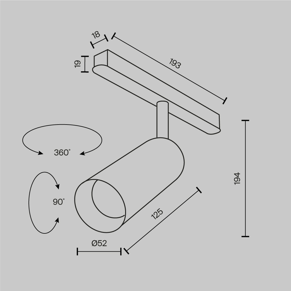 Трековый светильник Maytoni Focus LED TR032-4-12W3K-M-DS-BBS