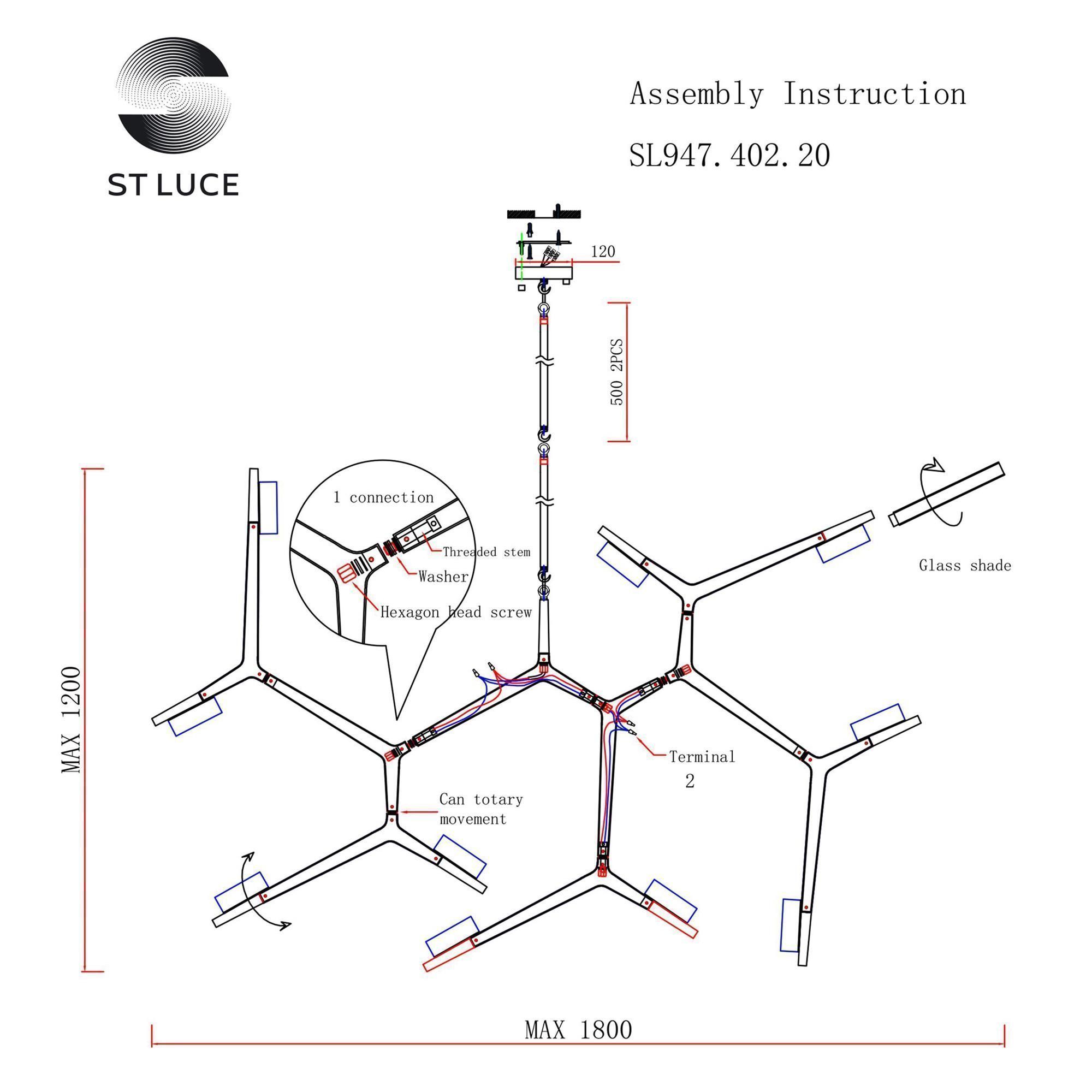 Люстра на штанге ST LUCE LACONICITA SL947.402.20