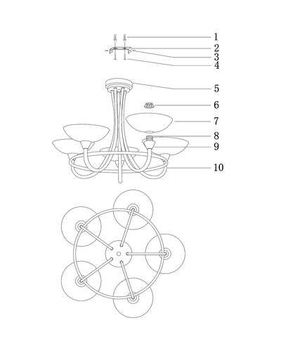 Люстра на штанге Moderli Lione V1204-5C