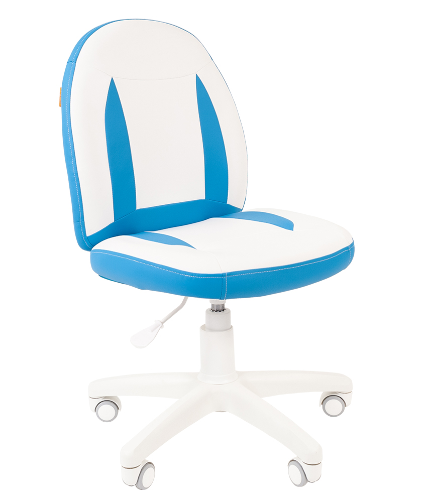 Детский компьютерный стул Chairman KIDS 122 белый пластик голубой