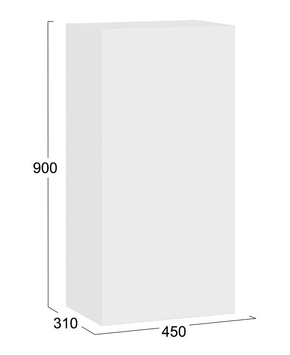 Шкаф навесной Глосс белый глянец ТД 319.03.27