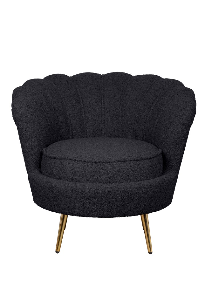 Низкое кресло Pearl Black Boucle Черный