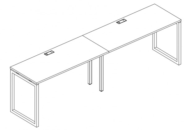 Рабочая станция 280x60x75 на металлокаркасе QUATTRO А4 4 004-2