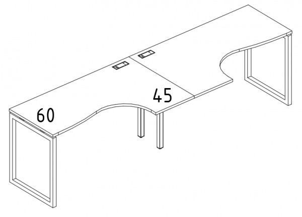 Рабочая станция 280x90x75 Классика на металлокаркасе QUATTRO А4 4 033-2