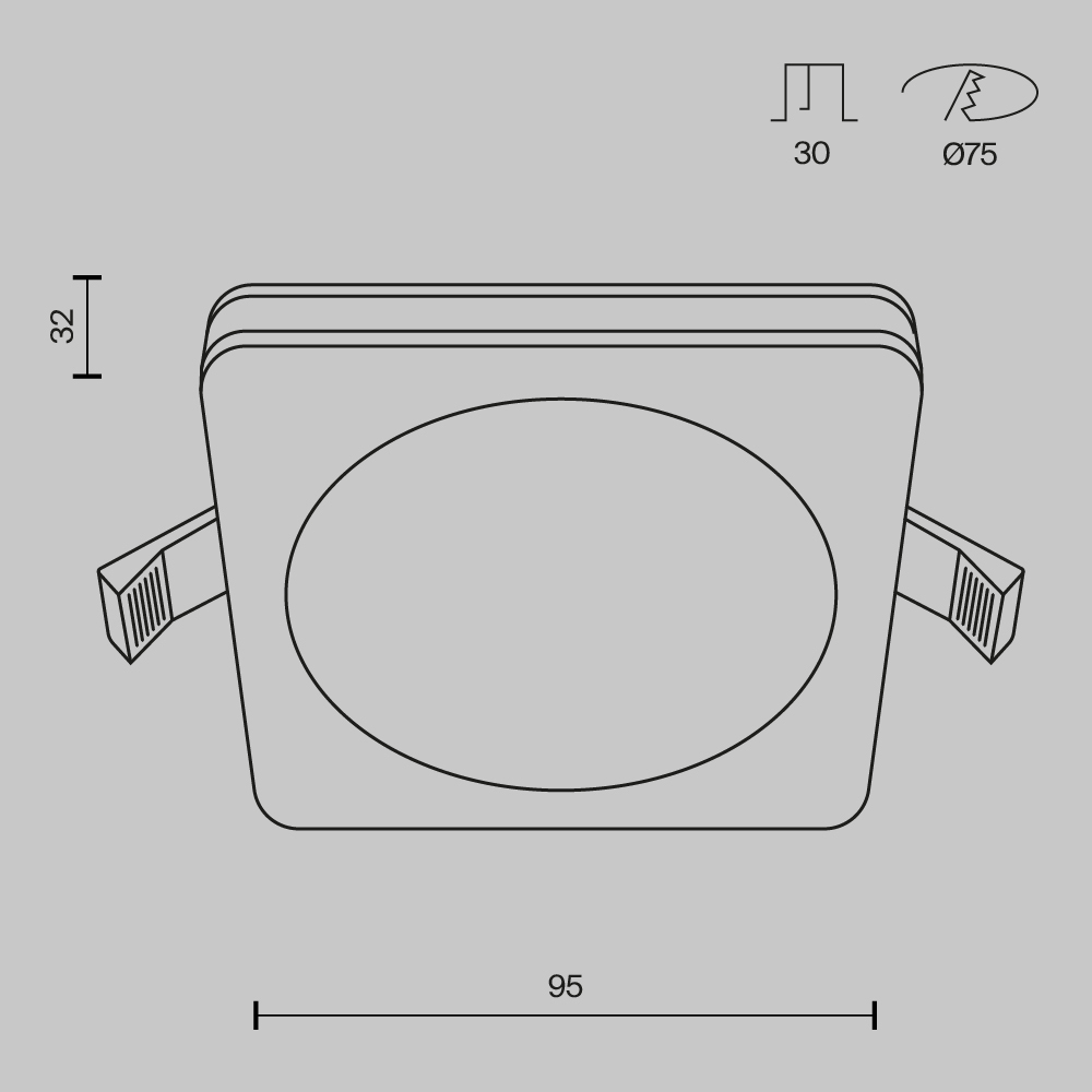 Точечный встраиваемый светильник Maytoni Technical Phanton DL303-L12W4K