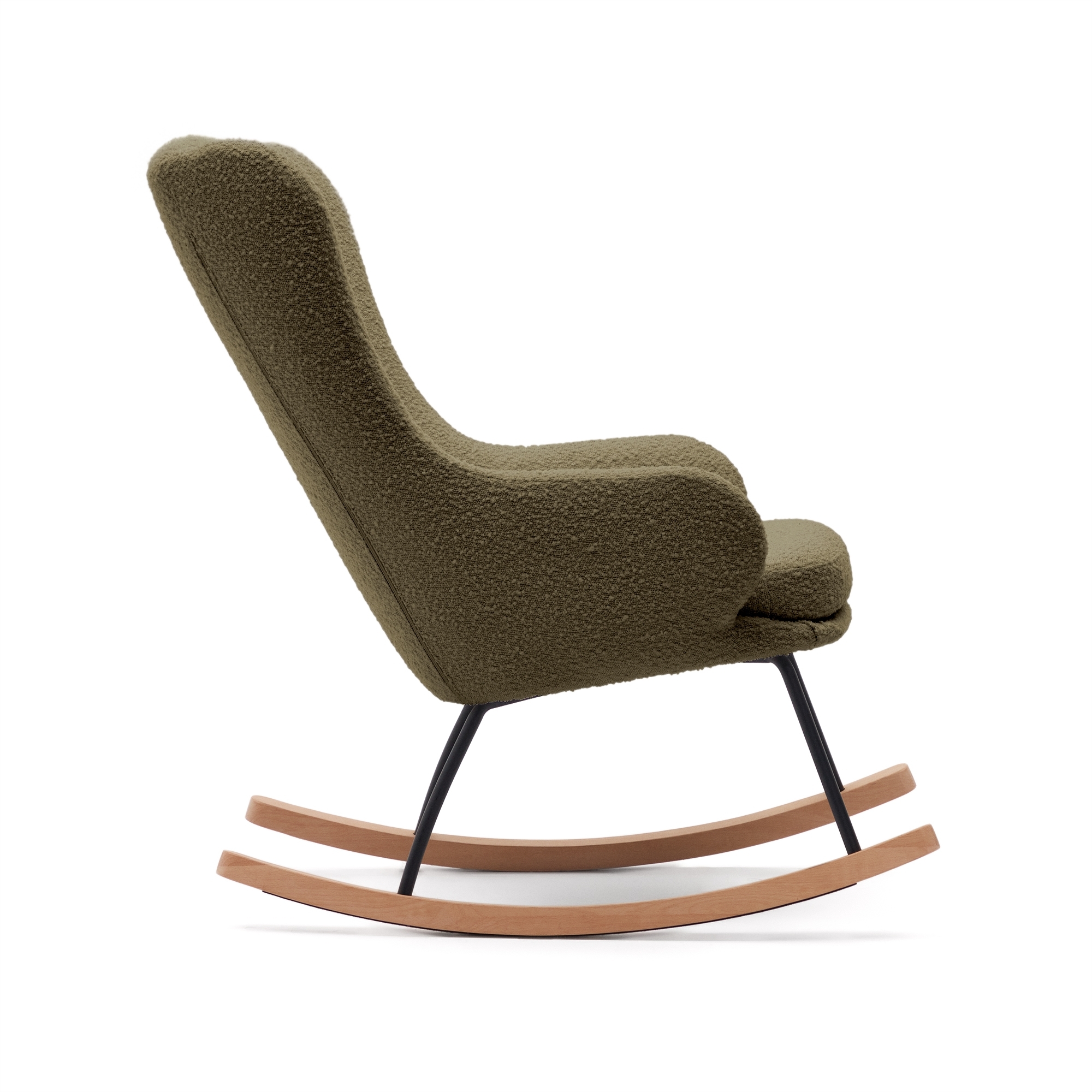 Кресло-качалка La Forma Maustin темно-зеленый стальные ножки с деревом бука172706 купить в Екатеринбурге