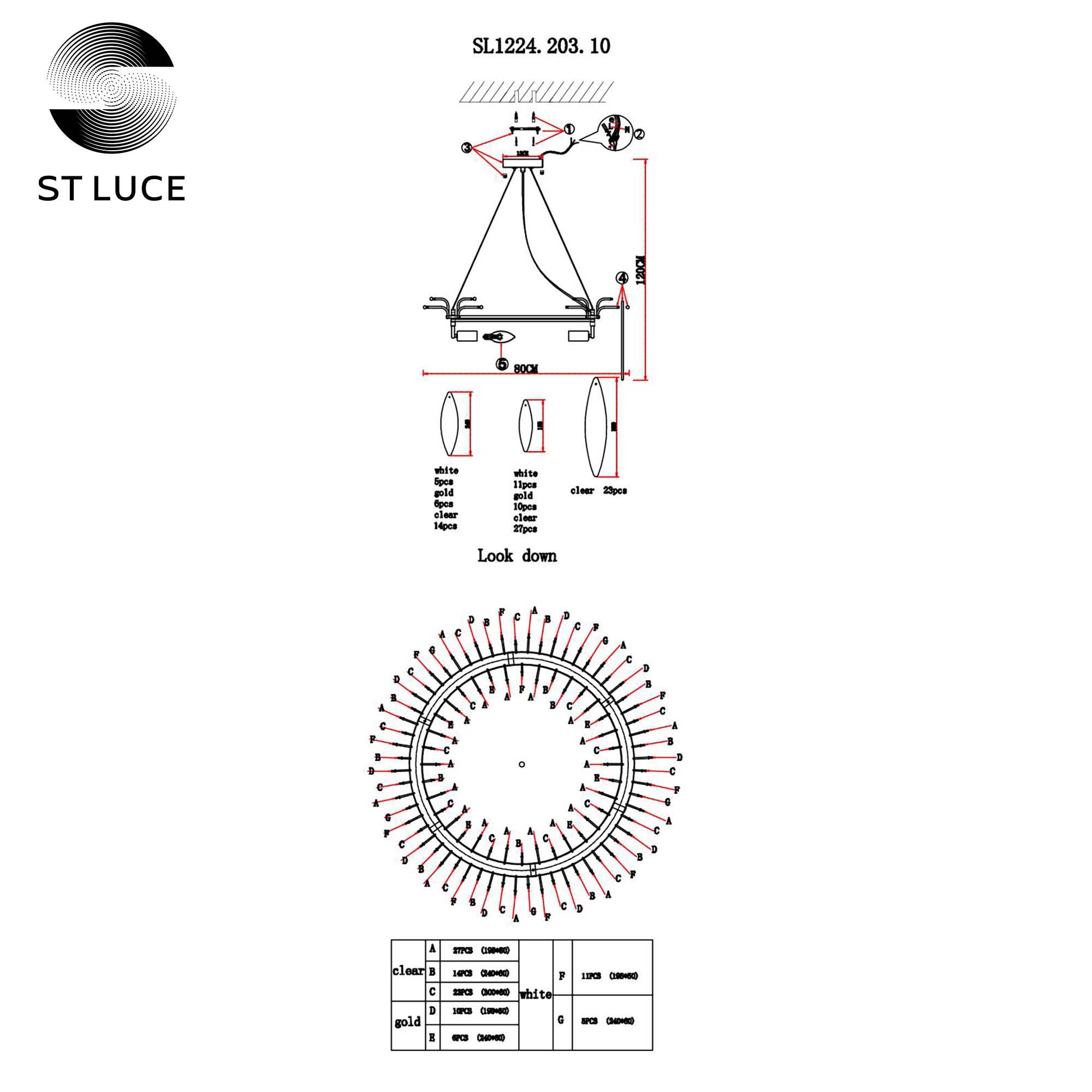 Подвесная люстра ST LUCE LASTRA SL1224.203.10