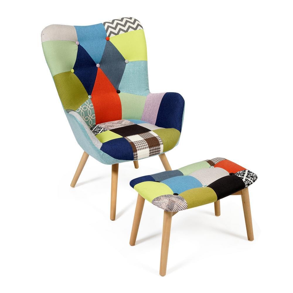 Кресло Secret De Maison Kontour с оттоманкой мультицвет