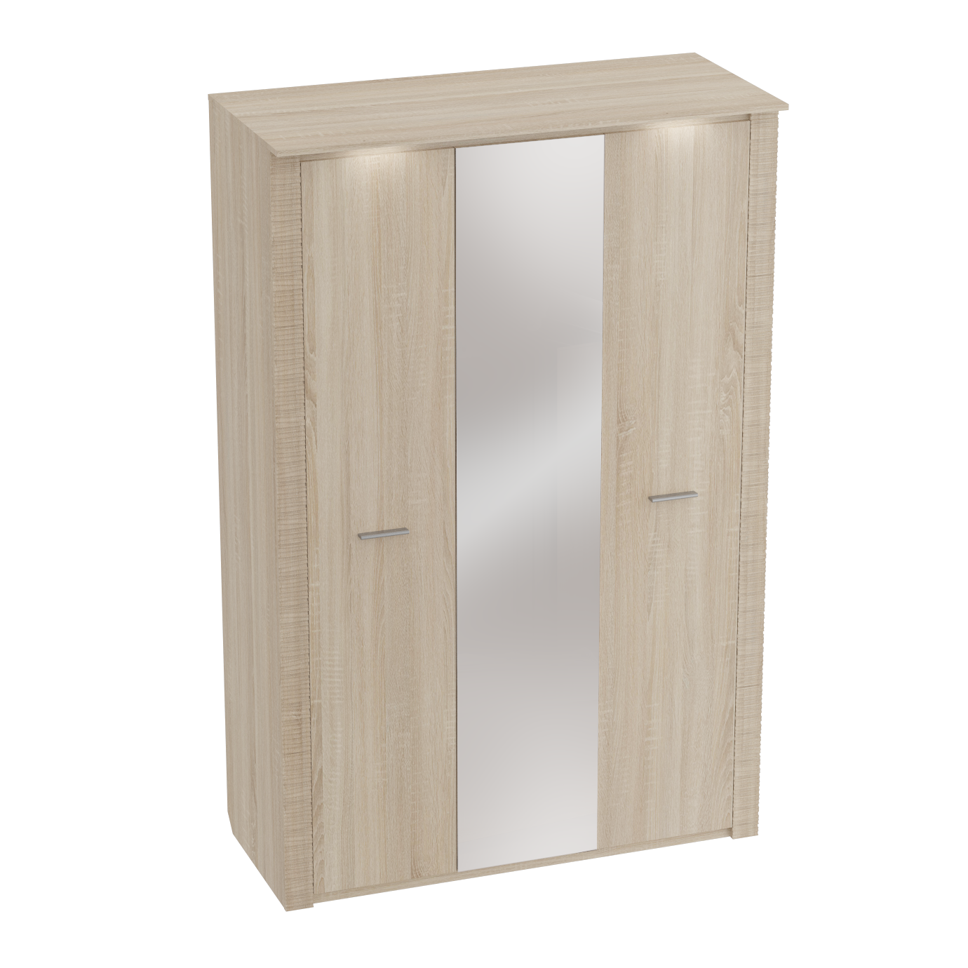 Шкаф 3-дверный с подсветкой Элана Дуб сонома (глубина 65 см)