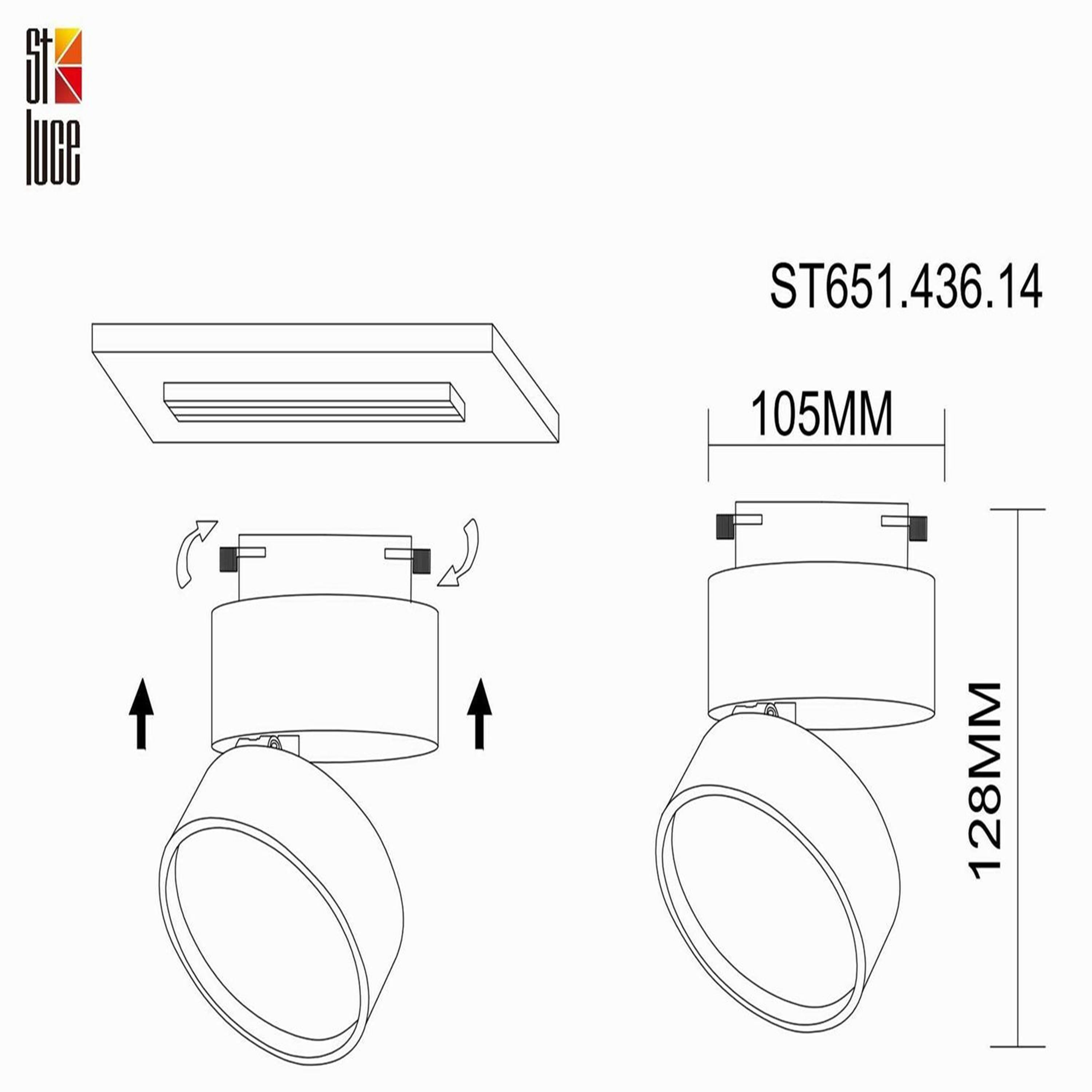 Трековый светильник для однофазного шинопровода 220V ST LUCE ST651 ST651.436.14