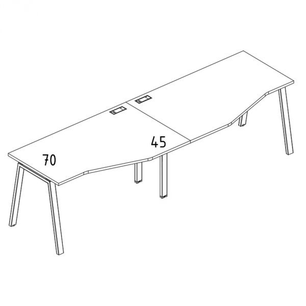 Рабочая станция 240x90x75 Техно на металлокаркасе TRE А4 3 061-2