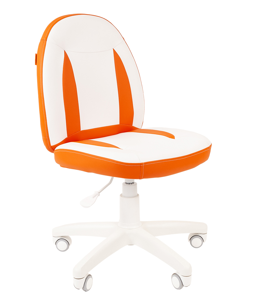 Детский компьютерный стул Chairman KIDS 122 белый пластик оранжевый