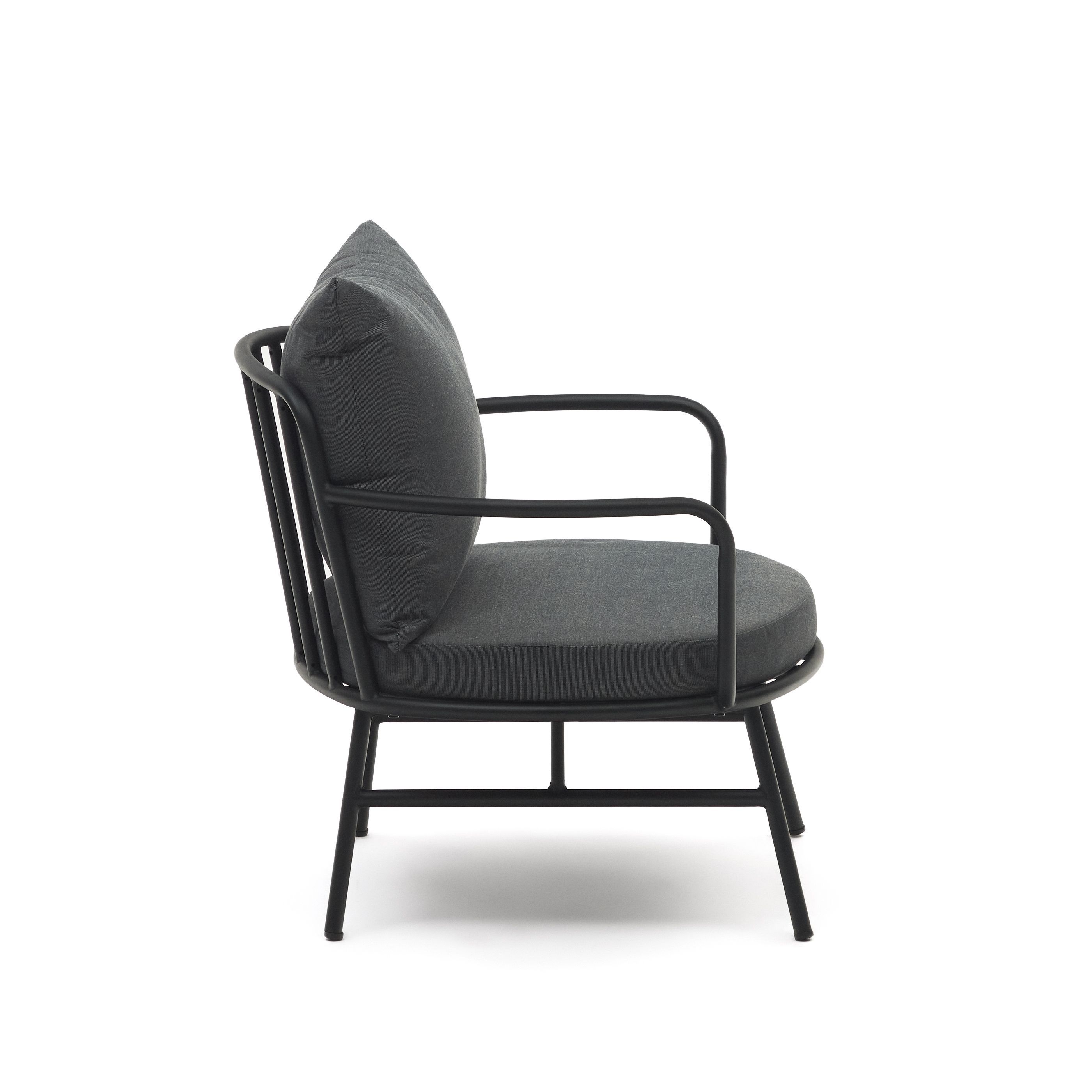 Кресло La Forma Bramant из стали с черной отделкой