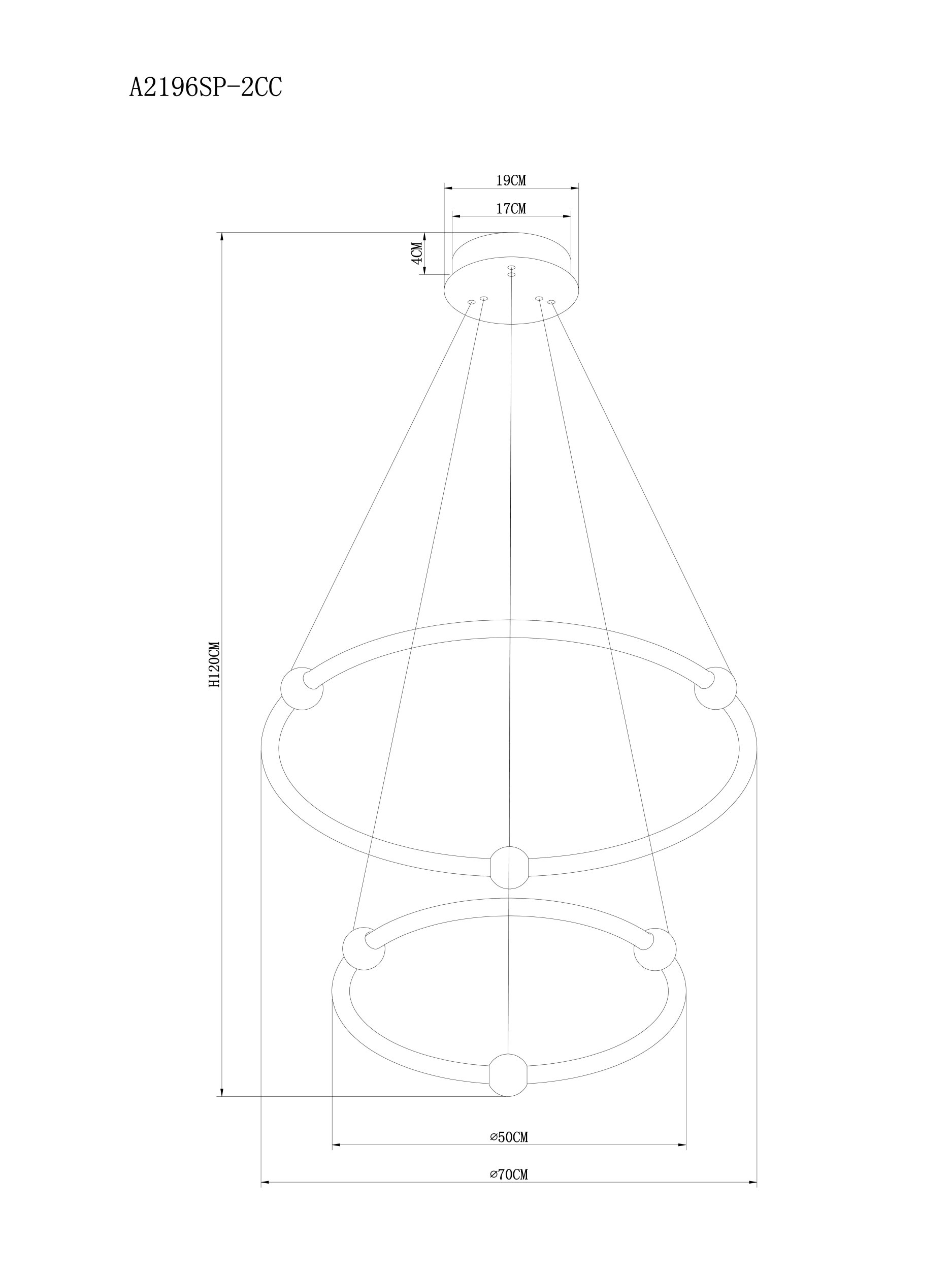 Светодиодная люстра Arte Lamp HARLEY черный, белый A2196SP-2CC