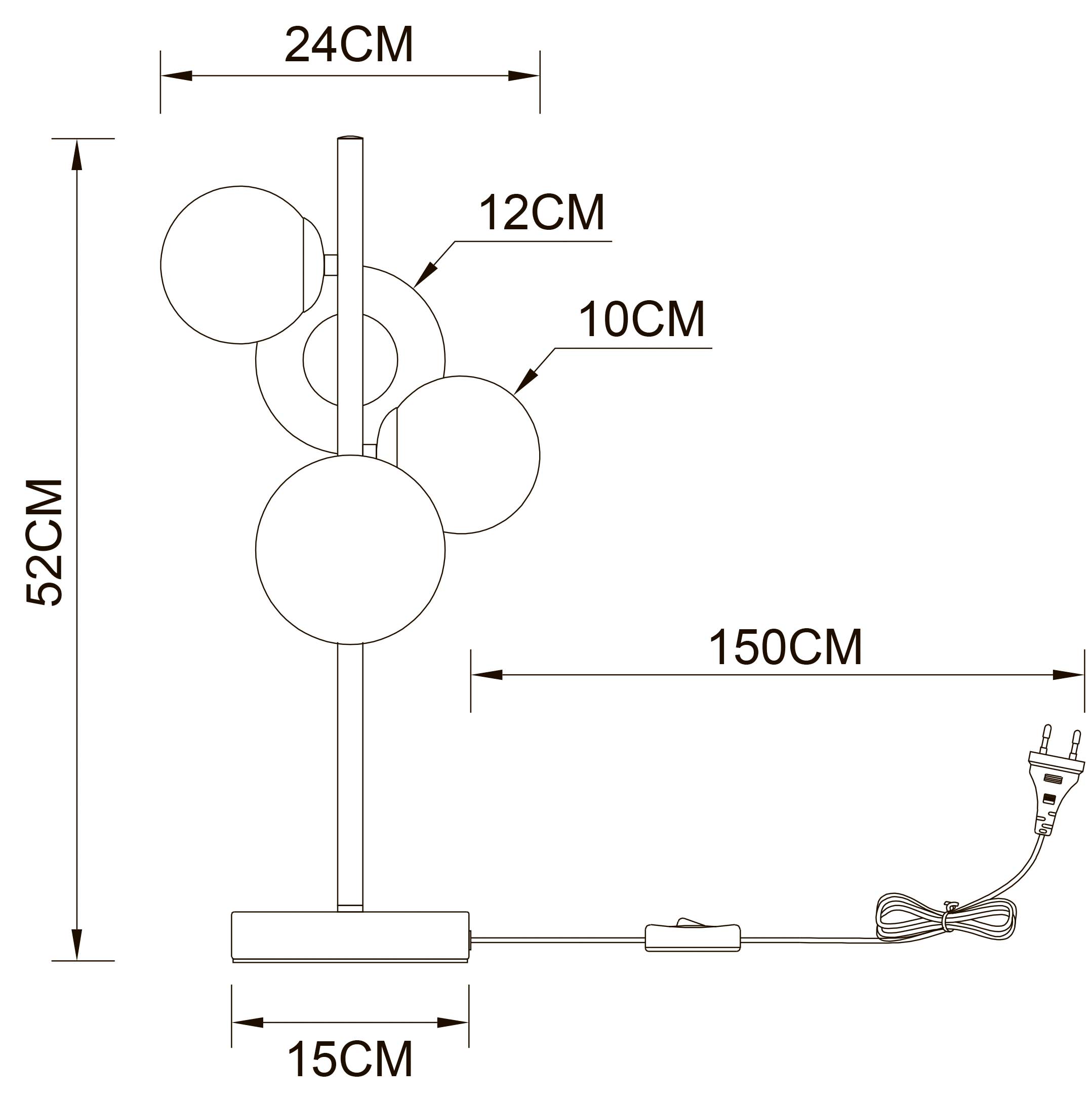 Лампа настольная ARTE LAMP GEMINI A2243LT-4PB