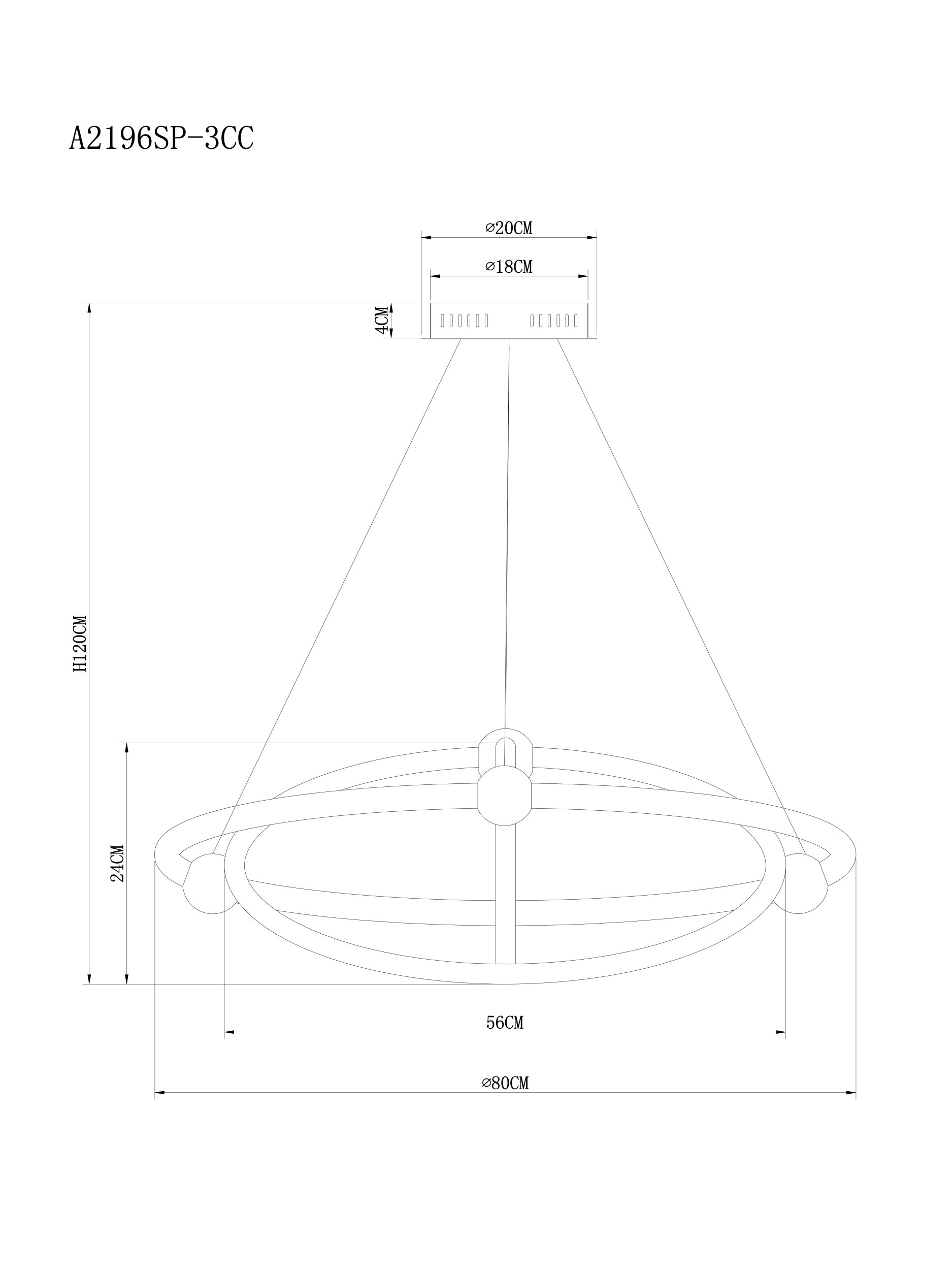 Светодиодная люстра Arte Lamp HARLEY хром, прозрачный A2196SP-3CC