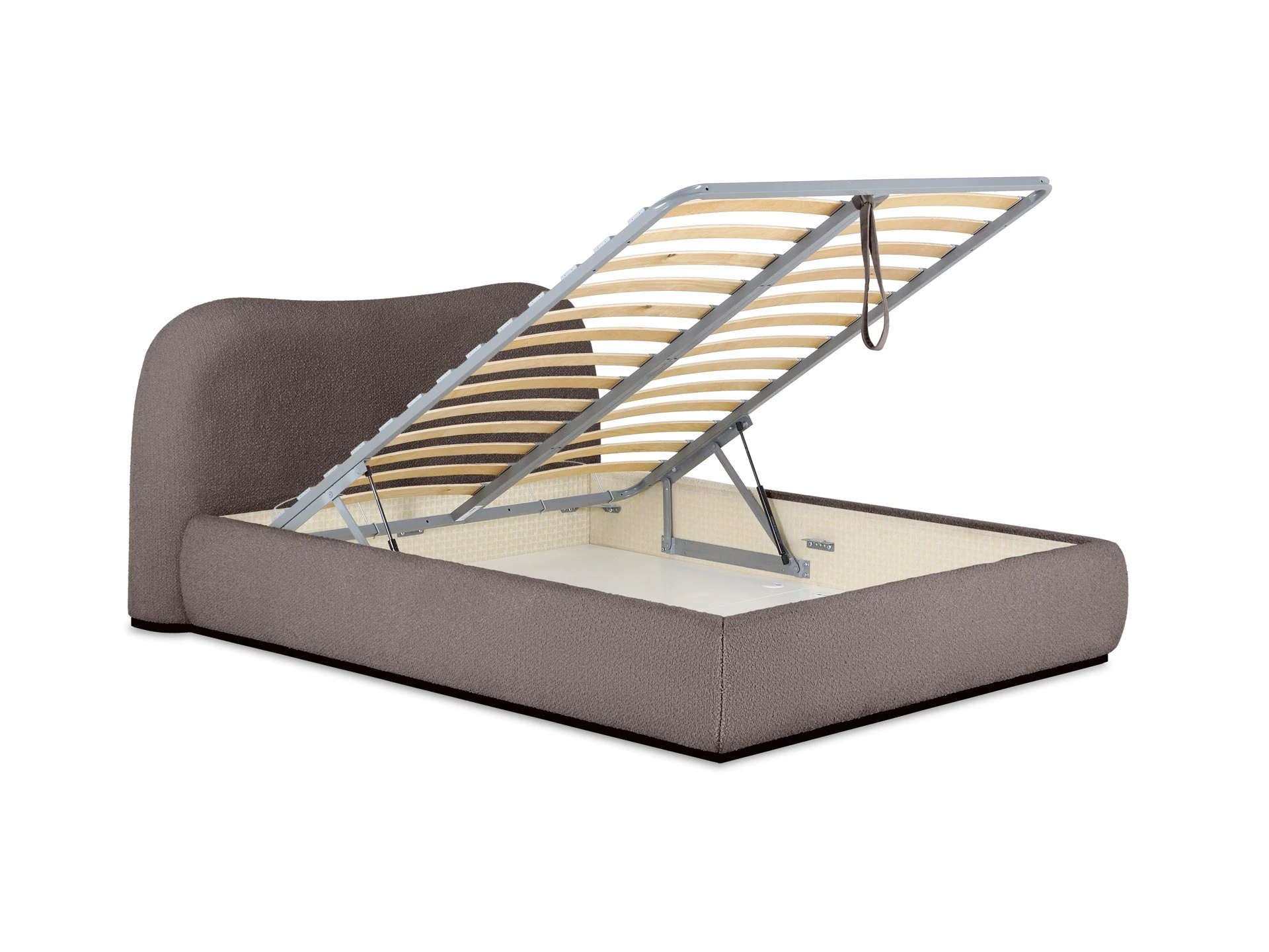 Двуспальная кровать Patti с подъемным механизмом букле коричневый 831398
