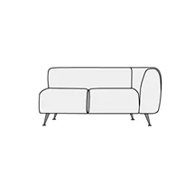 Двухместный диван Фолд подлокотник слева от сидящего 1440х850х700