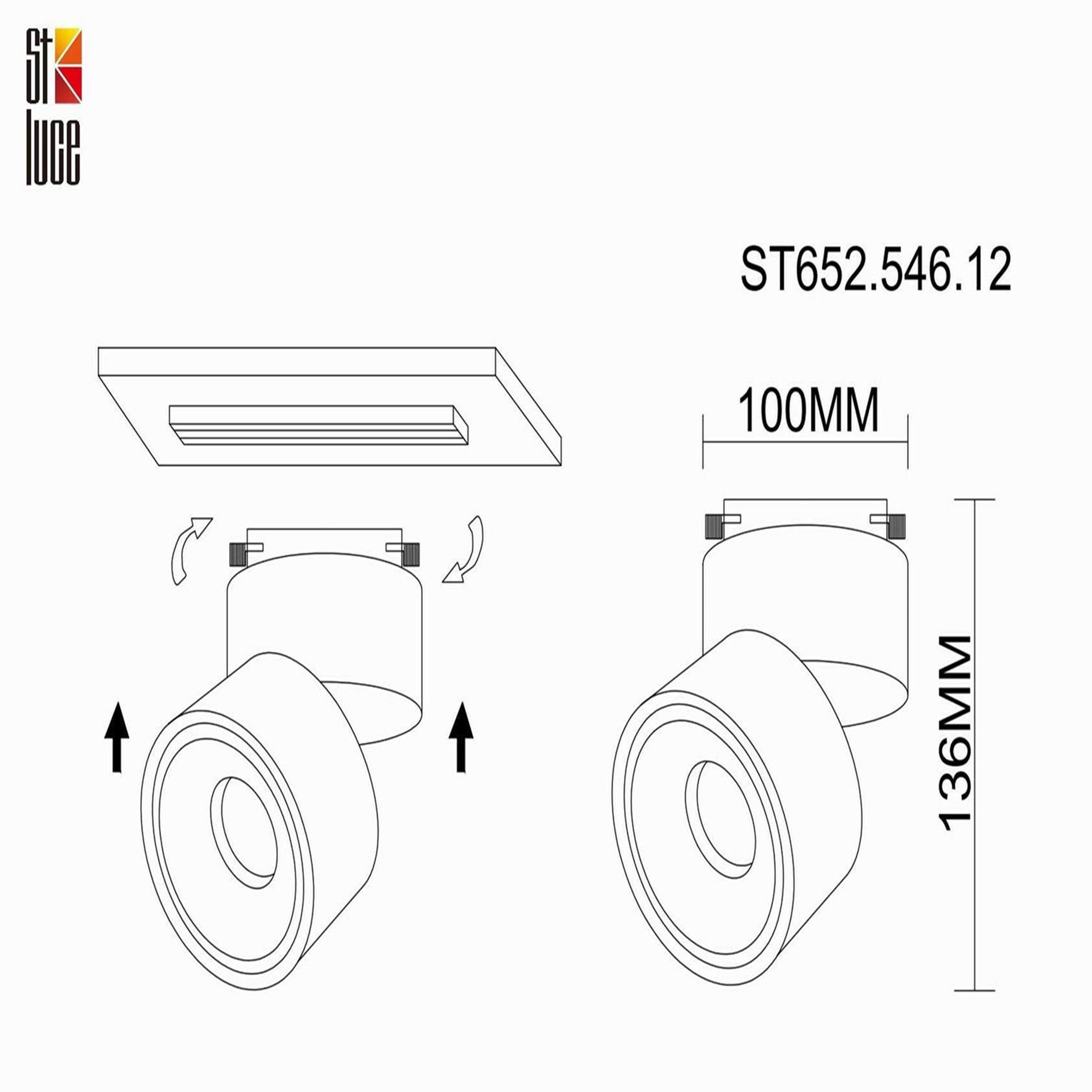 Трековый светильник для однофазного шинопровода 220V ST LUCE ST652.546.12