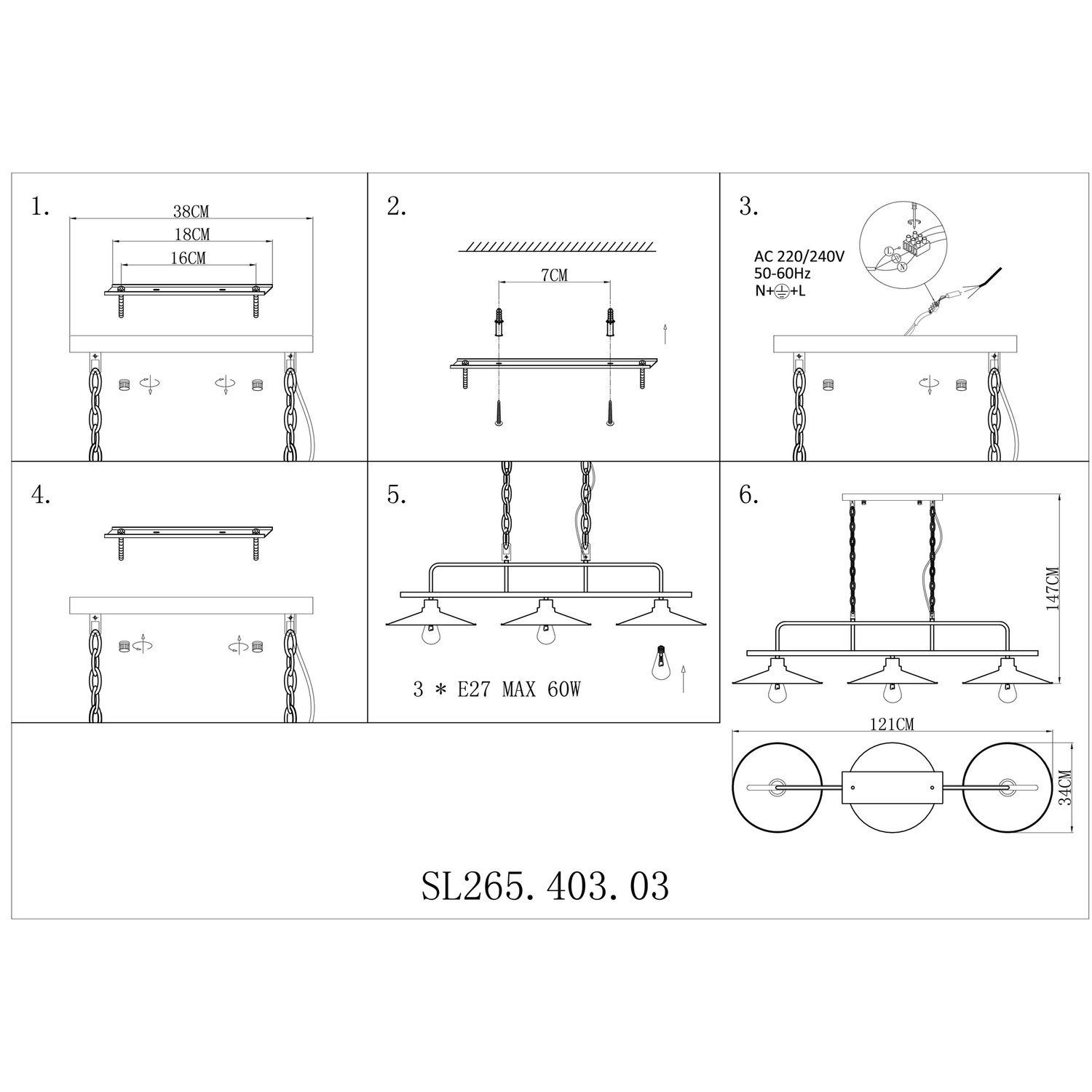 Подвесная люстра ST LUCE SСARNO SL265.403.03