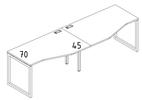 Рабочая станция 280x90x75 Техно на металлокаркасе QUATTRO А4 4 063-2