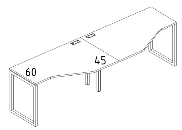 Рабочая станция 280x90x75 Техно на металлокаркасе QUATTRO А4 4 053-2